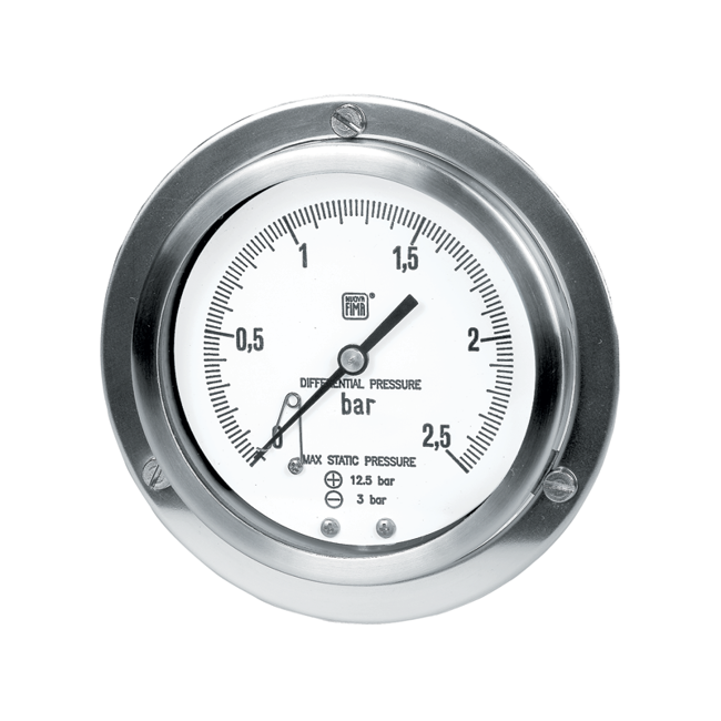 Nuova Fima Differential Pressure Gauge with Double Bourdon Tube, MD18